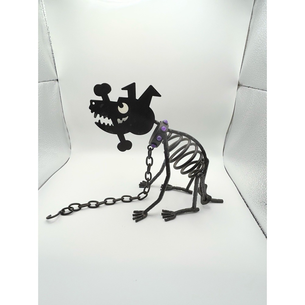 Metal Halloween Partylite "Sticks The Dog" Skeleton Candle Holder - Halloween